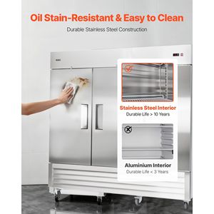 Frigorifero Verticale Commerciale per Cucina 85'' L 69 Cu.Ft in Acciaio Inossidabile Tre Porte Auto-Defrost 12 - Product Image 6