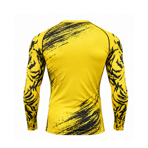 T-shirt de compression personnalisé pour hommes, séchage rapide, respirant, extensible, pour la gym, l'entraînement sportif, la fitness, la tenue athlétique, vente en gros - Product Image 2