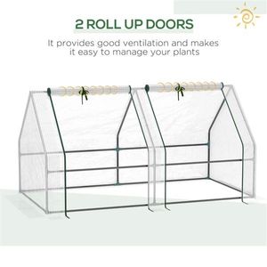 Mini Serra Walk-in per Coltivazione Idroponica, Dimensioni Ridotte, Pronta per l'Inverno, Struttura in Acciaio/Plastica/Alluminio/Legno, Materiale PVC - Product Image 2