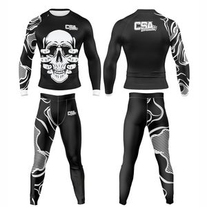 ชุดรัดกล้ามเนื้อสำหรับผู้ชายแบบระบายอากาศได้ดี พิมพ์ลายดิจิทัลตามสั่ง สำหรับ MMA และ BJJ  ขายส่งจากโรงงานโดยตรง - Product Image 1