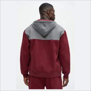 Sweat-shirt en molleton à capuche pour homme avec blocs de couleur et poches, coupe classique, décontracté, pour l'automne - Product Image 2