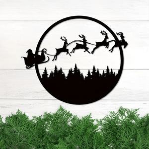 CIFbuy 24 Inch Reversible Metal Wall Sign Double <b>Sided</b> Halloween & Christmas Seasonal Hanging Decor TikTok for Temu Pick Service - Product Image 2