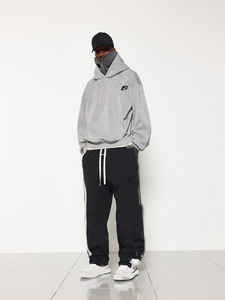 Nouveaux sweats à capuche surdimensionnés personnalisés avec logo, unisexes, à épaules tombantes, avec poches latérales, en coton 100%, style Y2K USA - Product Image 1