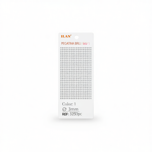 Ilan Adesivo Brillante 3mm 1500pz Strass Bianco Grande Cartoncino - Product Image 2