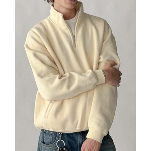 Women's Fleece Half-Zip <b>Sweatshirt</b> Stand Collar Long Sleeve Casual Oversized Pocket Design - Product Image 6