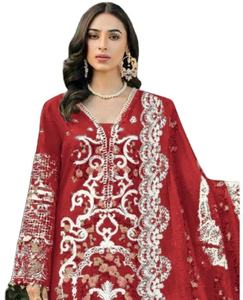 Latest Heavy Embroidered Chinnon <b>Top</b> Plazzo Digital Print Dupatta Party Salwar Kameez Collection Indian Pakistani Style Quick - Product Image 1