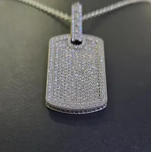 Collar con colgante de eslabones cubanos de moissanita para mujer, chapado en oro de plata de ley 925, estilo hip hop, con diamantes de imitación - Product Image 4