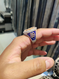 Moissanite Iced Out Currency Symbol <b>Ring</b> <b>Rose</b> <b>Gold</b> <b>Mens</b> Hip Hop Statement Jewelry Luxury Pave Fashion <b>Ring</b> Gift - Product Image 5