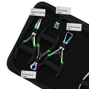 Complete Hair Extension Tools Kit Microbeads Tape In Plier Keratin Bond <b>Cutter</b> Hook Loop Tool Set Tail Comb Parting Finger Set - Product Image 3