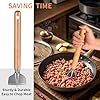 Hachoir à viande en acier inoxydable de 11 pouces, outil pour hacher le bœuf, gadget de cuisine robuste en métal - Product Image 3