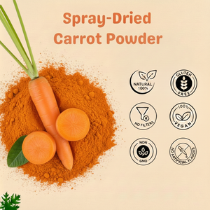 Polvo de Zanahoria Orgánico Sin OMG, Secado por Aspersión, Certificado Halal, 80-100 Mesh, Uso Doméstico e Industrial, Suministro de Fábrica - Product Image 3