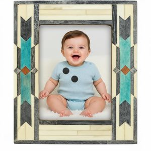 Handmade Decorative Wood <b>Frame</b> Floral Design Bone and Wood Photo <b>Frame</b> for Stylish Home - Product Image 1