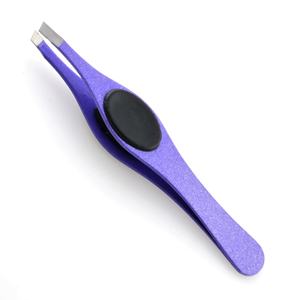 Professional Stainless Steel Slanted Tips Eyebrow Tweezers <b>Silicon</b> Grip Beauty <b>Tool</b> for Eyelash Extensions Plucking Yellow Color - Product Image 4