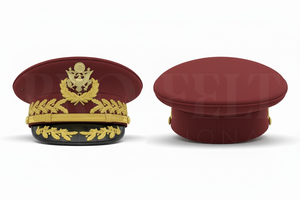 New Arrival Custom Embroidered Brand Name Logo Peak <b>Cap</b> with Gold Leaf Design Adjustable Formal Uniform Style Headwear <b>Caps</b> - Product Image 3