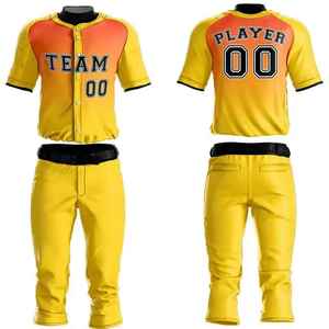 Uniforme de Béisbol Personalizado al Por Mayor, Diseño Impreso, Tejido Transpirable que Absorbe la Humedad, Ropa Deportiva Unisex para Equipos - Product Image 1