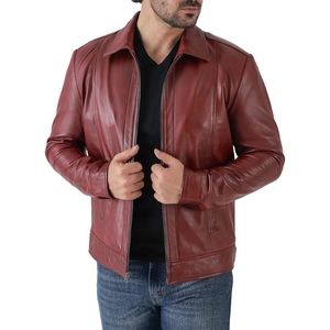 Chaqueta de cuero PU suave premium para hombre con cuello vuelto, elegante ropa de abrigo de invierno, moderna, informal, estilo urbano, para uso diario. - Product Image 4