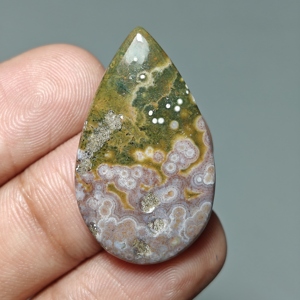 Cabujón de Jaspe Oceánico |   Piedra Preciosa de Jaspe Pera para la Elaboración de Joyas |   32x19x5 mm. |   23 Ct. |   E385 - Product Image 1
