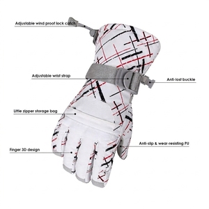 Gants de ski d'hiver en cuir imperméables personnalisés en gros, gants de snowboard de haute qualité pour hommes et femmes - Product Image 4