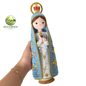 Muñeca de la Virgen María Tejida a Crochet, Figura Religiosa Católica Hecha a Mano con Rosario y Corona, Decoración para Altar Cristiano, Regalo - Product Image 4