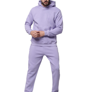 Survêtements à capuche de couleur unie, design hip-hop tendance, personnalisables, en molleton de coton biologique respirant - Product Image 1