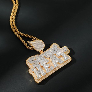 Hip Hop 3d Design Iced Out Custom Letter <b>Pendant</b> 925 <b>Silver</b> VVS Moissanite Diamond Number Name <b>Initial</b> Logo <b>Pendant</b> For Men - Product Image 4