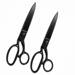 Black Stainless Steel Tailor Scissors Smooth <b>Edge</b> Fabric Sewing Shears <b>Plastic</b> Handle Industrial Grade - Product Image 5
