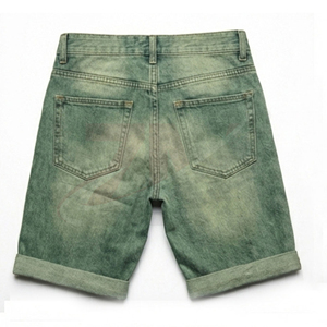 Pantalones Cortos de Mezclilla Desgastados para Hombre con Decoración de Diamantes de Imitación, Cintura Media, Estilo Casual de Verano, Fabricación de Ropa al por Mayor - Product Image 2
