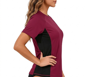 Custom Factory <b>Women</b> Skinny Polyester Breathable Rashguard long & short Sleeve Compression Training tops Breathable <b>Rash</b> <b>Guard</b> - Product Image 2