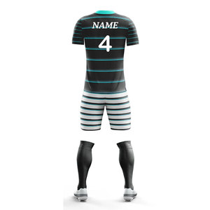 Nouvel ensemble de maillot de football en polyester à manches courtes avec short – Vente en gros à bas prix – Tenue de sport personnalisable - Product Image 6