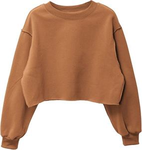 Sudadera Corta de Invierno para Mujer, Forrada de Felpa, Algodón Suave, Estilo Casual, Ecológica, Ropa Urbana - Product Image 3