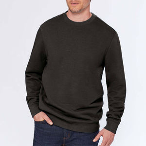 Sweat-shirt de luxe ODM pour homme, col rond, printemps, en molleton de coton polyester respirant et écologique, teint uni, doublé, coupe classique - Product Image 5
