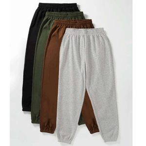 Pantalon de survêtement décontracté pour homme, 100 % coton, taille haute, plissé devant, chaud pour l'hiver - Product Image 1