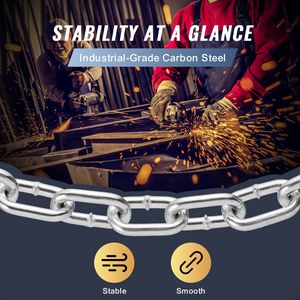 Catena a spirale zincata testata e certificata da 5/16'' x 6, con due anelli rapidi, catene zincate - Product Image 3