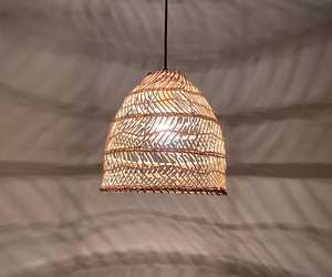 Rattan Pendant Light Handwoven 10 Inch Bamboo Wicker Lampshade Boho Natural <b>Ceiling</b> Lamp Supplier Factory - Product Image 3