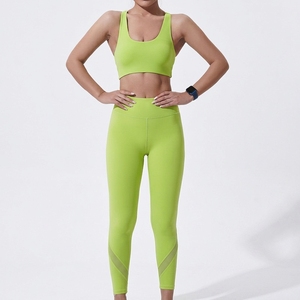 Women Yoga Activewear Set Sports Bra High Waist <b>Leggings</b> Two Piece Fitness Workout <b>Gym</b> Training Wear - Product Image 2