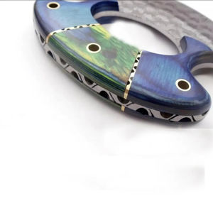 Cuchillo Ullu Burraq Hecho a Mano con Acero de Damasco, Mango de Acero de Damasco, Ambidiestro, Apto para Lavavajillas, Ecológico, Acabado Mate - Product Image 6