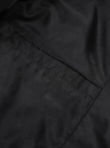 Veste coupe-vent noire à capuche pour homme, personnalisée OEM, imperméable, coupe-vent, pour la course en extérieur en été, avec col montant et fermeture éclair - Product Image 3