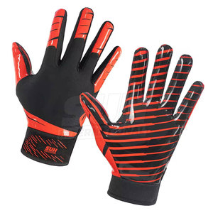 Gants de football américain en cuir pour usage professionnel, respirants, avec sangle de poignet réglable, ajustement facile, forte adhérence, antidérapants - Product Image 2