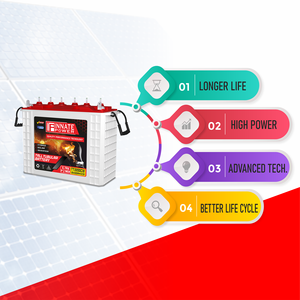 Inversores industriales comerciales de respaldo de 12V 220AhC10 para instalación de paneles solares, batería tubular alta fabricada en India. - Product Image 3