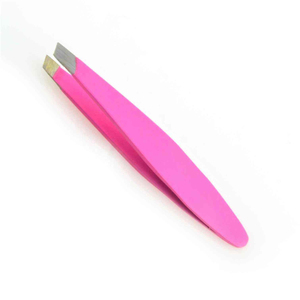 Pinzas para Cejas con Recubrimiento en Polvo Color Morado Personalizado, Pinzas de Precisión Profesionales de Acero Inoxidable con Punta Inclinada, Marca Privada - Product Image 5