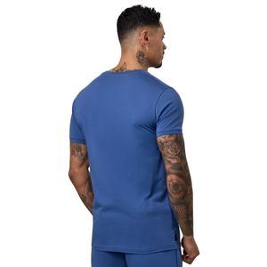 Camiseta deportiva con estampado gráfico azul real para hombre, cuello redondo, manga corta, atlética, para gimnasio, entrenamiento, ropa deportiva informal - Product Image 2