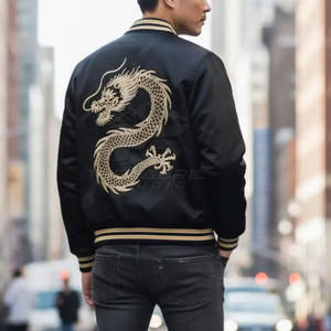 Chaqueta Sukajan Premium Bordada para Hombre, Diseño Bomber de Satén, Elegante y Cómoda para Invierno, Estilo Casual y Urbano - Product Image 3