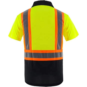 Camiseta Polo de Seguridad Reflectante de Alta Visibilidad para Hombre, Color Verde, con Logotipo Personalizable, Uniforme de Trabajo para Construcción - Product Image 3
