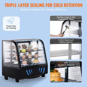 Vetrina Refrigerata Commerciale a 2 Ripiani da Banco, 3.5 Cu.Ft./100L, con Illuminazione LED - Product Image 4