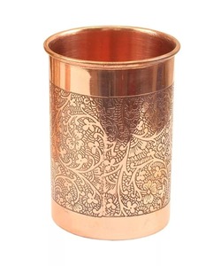 Vaso de agua vintage de cobre sólido, hecho a mano, de primera calidad, para uso en el hogar, la oficina y restaurantes. - Product Image 3