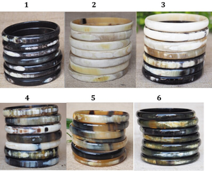 Ensemble de bracelets en corne de buffle polie avec bracelets en corne foncée sertis de diamants pour mariage, provenant d'Inde, par Perfect Enterprises - Product Image 6