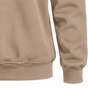 Sudadera beige de cuello alto para mujer, jersey de manga larga, holgado, de forro polar, cuello simulado, informal, de invierno, estilo urbano, top de moda - Product Image 6