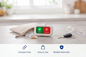 Clip de rappel intelligent pour pilulier (Pris/Non pris) – Indicateur innovant de statut de médication pour les seniors et les soins quotidiens - Product Image 6