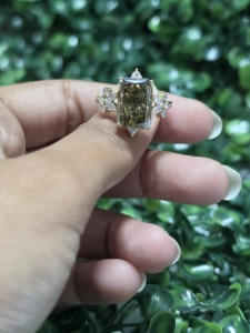 Caratleaf Diamond Classic Rose Gold Plated Cocktail <b>Ring</b> Emerald Cut Prong Setting Lab Grown Stone IGI Certified <b>Women's</b> - Product Image 3