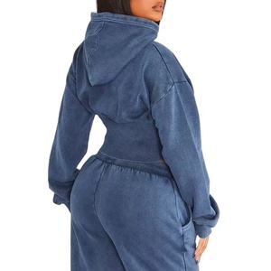 Ensemble deux pièces basique en molleton pour homme : sweat à capuche court et pantalon de survêtement, personnalisable, coupe oversize, hiver, 100% coton - Product Image 4